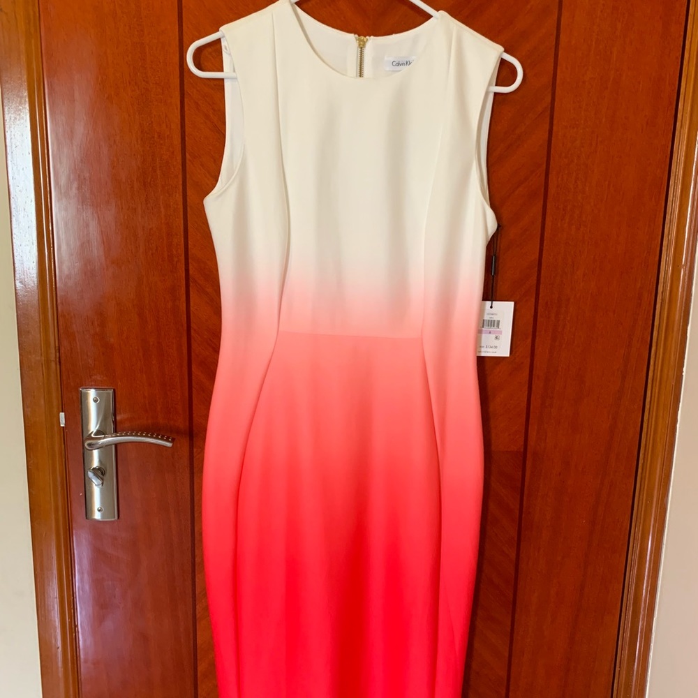 Calvin Klein Sleeveless Ombré Scuba Dress